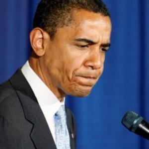 Barack Obama looking dejected