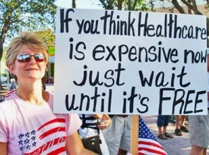 Woman Protests Health Care
